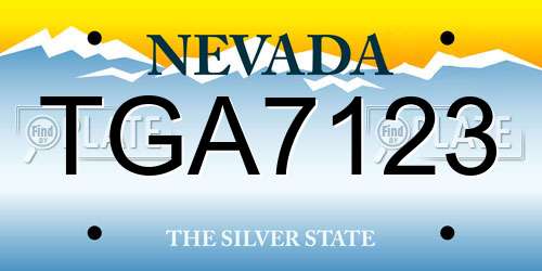 TGA7123 Nevada License Plate