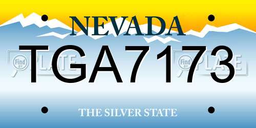 TGA7173 Nevada License Plate