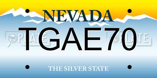 TGAE70 Nevada License Plate