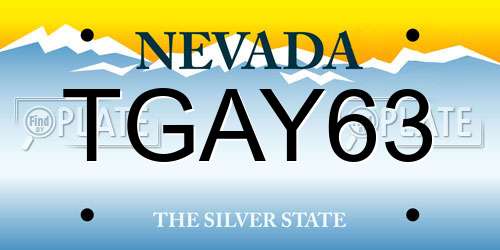 TGAY63 Nevada License Plate