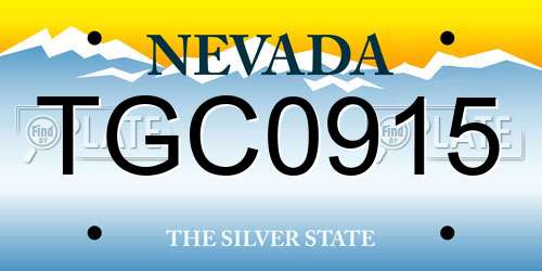 TGC0915 Nevada License Plate