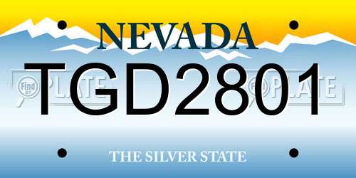 TGD2801 Nevada License Plate