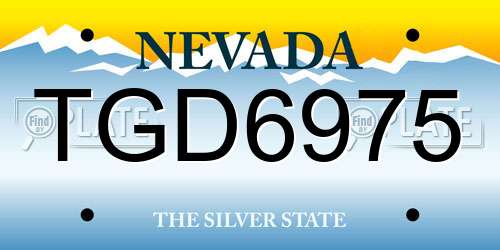 TGD6975 Nevada License Plate