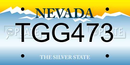 TGG473 Nevada License Plate
