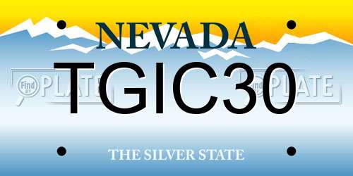 TGIC30 Nevada License Plate