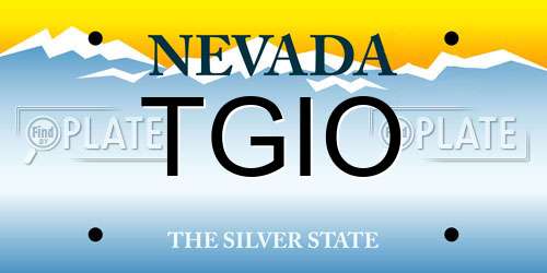 TGIO Nevada License Plate