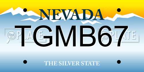 TGMB67 Nevada License Plate