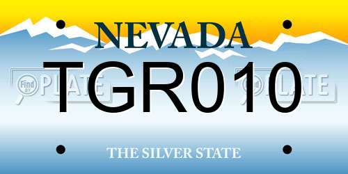 TGR010 Nevada License Plate