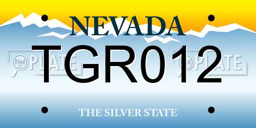 TGR012 Nevada License Plate