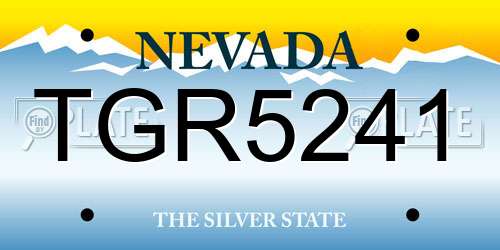 TGR5241 Nevada License Plate