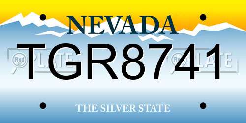 TGR8741 Nevada License Plate