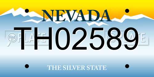 TH02589 Nevada License Plate