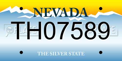TH07589 Nevada License Plate