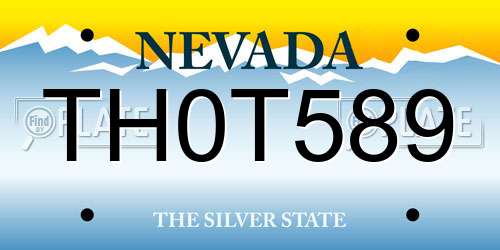 TH0T589 Nevada License Plate