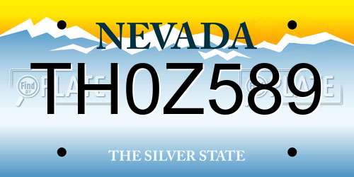 TH0Z589 Nevada License Plate