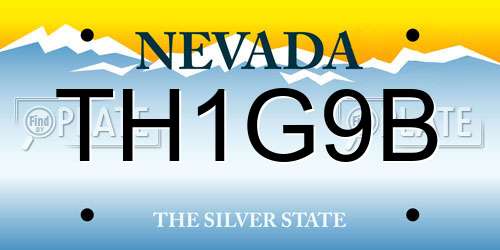 TH1G9B Nevada License Plate