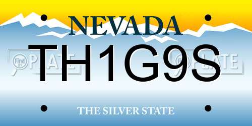 TH1G9S Nevada License Plate