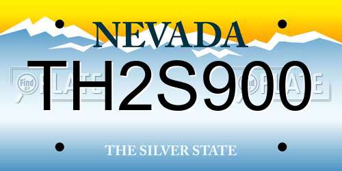 TH2S900 Nevada License Plate