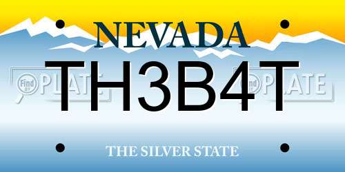 TH3B4T Nevada License Plate