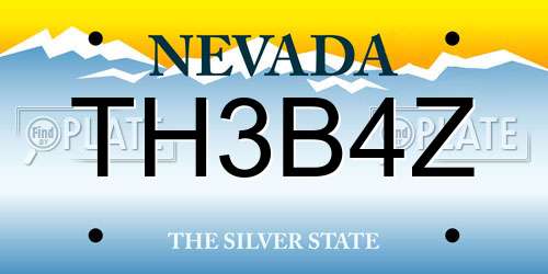 TH3B4Z Nevada License Plate