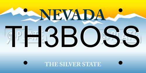 TH3BOSS Nevada License Plate