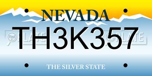 TH3K357 Nevada License Plate
