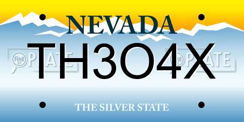 TH3O4X Nevada License Plate