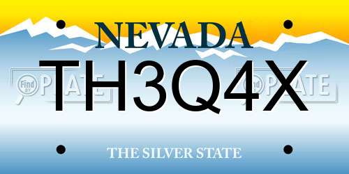 TH3Q4X Nevada License Plate