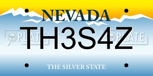 TH3S4Z Nevada License Plate