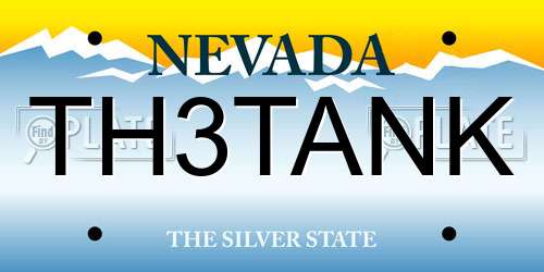 TH3TANK Nevada License Plate