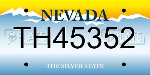 TH45352 Nevada License Plate