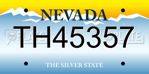 TH45357 Nevada License Plate