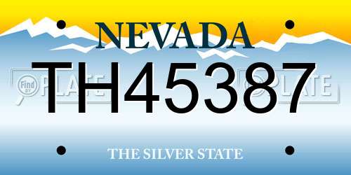 TH45387 Nevada License Plate