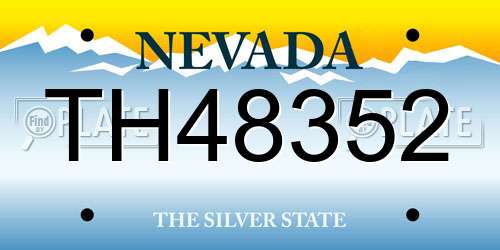 TH48352 Nevada License Plate