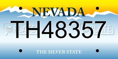 TH48357 Nevada License Plate