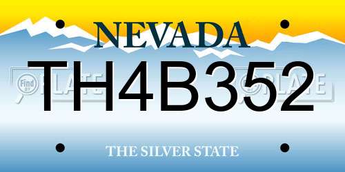 TH4B352 Nevada License Plate