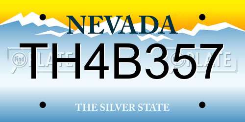 TH4B357 Nevada License Plate