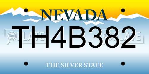 TH4B382 Nevada License Plate
