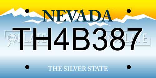 TH4B387 Nevada License Plate