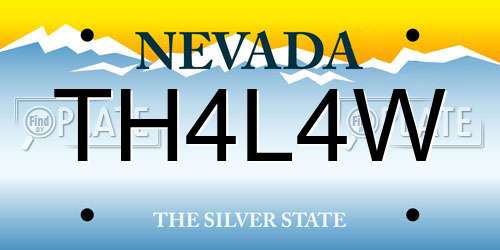 TH4L4W Nevada License Plate