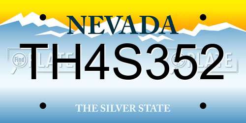 TH4S352 Nevada License Plate
