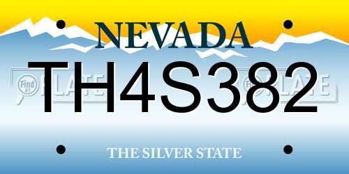TH4S382 Nevada License Plate