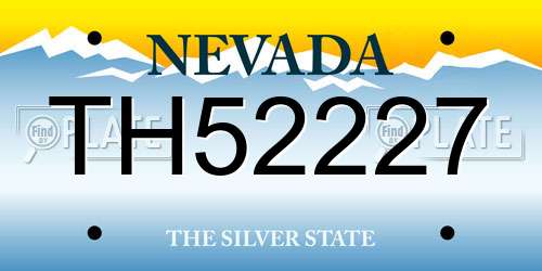 TH52227 Nevada License Plate