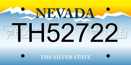 TH52722 Nevada License Plate