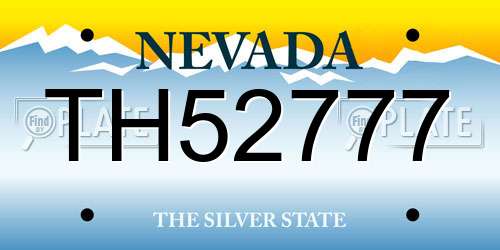 TH52777 Nevada License Plate