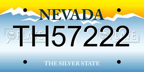 TH57222 Nevada License Plate