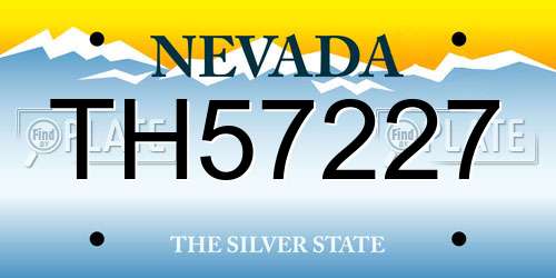 TH57227 Nevada License Plate