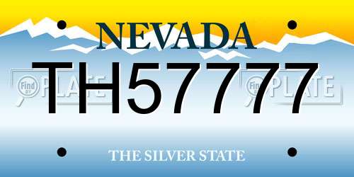 TH57777 Nevada License Plate