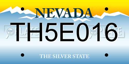 TH5E016 Nevada License Plate