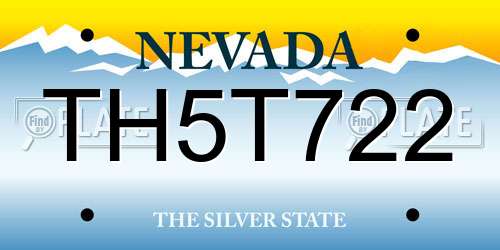 TH5T722 Nevada License Plate